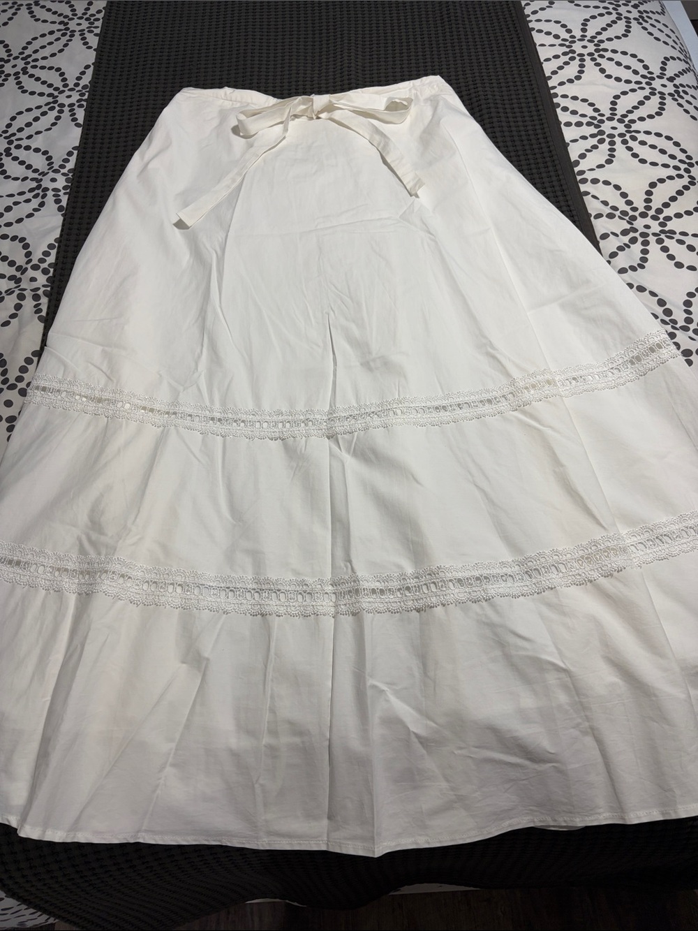 Women’s White Sleeveless Dress Cotton with Lace Trim
